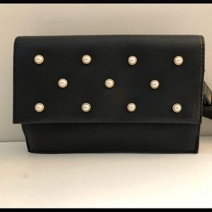 Neiman Marcus Pearlescent Faux-Leather Belt Bag